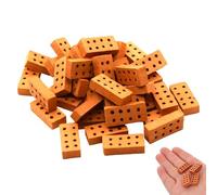 BOBITALK Miniladrillos, 50 unidades de 8 agujeros en miniatura para niños, ladrillos Teifoc para mampostería, muro de jardín, cajas de construcción de ladrillos Teifoc para bricolaje casa de muñecas y