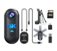 BOBLOV W4 4K Mini Body Camera, Wearable 64GB Camera with 360°Rotatable Clip & Magnetic Clip, 120 Minutes for recording, Easy to Use and Take for Lecture, Traveling, Pet Walking and Outdoors Activities