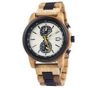 BOBO BIRD Reloj de madera para hombres y mujeres, ultraligero, 50 g, manecillas luminosas, cronógrafo, fecha, casual, regalo de negocios, Beige, Casual