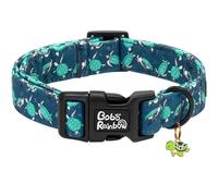 Bobo Rainbow Collares para perro, collar de verano con estampado de tortuga marina azul profundo para mascotas, collar con colgante duradero y ajustable con hebilla de plástico de liberación rápida