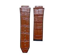 BoBoHome 25x19mm Correa Cuero Genuino Duradera Reemplazo, Correa Reloj Cuero Joven Prueba Abrasión para HUB-LOT B-I-G B-A-N-G Fu-sion Series-Marrón Claro