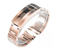 BoBoHome 316L Banda Reloj Acero Inoxidable Textura Cepillada Anticorrosivo Liberto Rápido Metal Masivo para Rolex Submariner Deepsea-21mm Oro Rosa