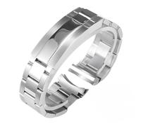 BoBoHome Banda Reloj Metal Masivo Cobertura PVD Resistente a Rasguños Banda Repuesto Universal para Rolex Submariner Deepsea-21mm Plata Pulida