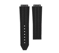 BoBoHome Correa PU Agua Resistente Silicona Recambio - Hebilla Broche Cierre Punto Reloj Accesorios para HUB-LOT B-I-G B-A-N-G Fu-sion Series - Negro 27 x 19 x 24mm