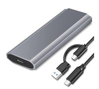 BOBOPACK Caja SSD M.2 NVME, Aluminio USB3.2 Gen2 10Gbp M2 NVMe Lector SSD Externo 2TB para M-Key, M+B Key 2230/2242/2260/2280 con A/C USB 2 en 1 Cable, Instalación sin Herramientas