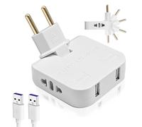 BOBOPACK Enchufe de Viaje USB Dual de EstáNdar Europeo A EstáNdar Americano 3 en 1 Plug and Play de Carga RáPida Duradero para Viajes O Viajes de Negocios