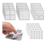 BOBOPACK Kit de reparación de mosquiteras profesional, 20 hojas/65 unidades, cinta adhesiva invisible de fibra de vidrio para ventanas y puertas, repara rasgaduras rápidamente con parches impermeables