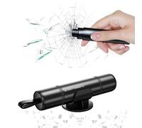 BOBOPACK Portátil Martillo Rompe Cristales Coche Emergencia 2 Pack - Rompe Lunash y Corta Cinturones, Aleación de Aluminio Negro con Cuchilla Seguridad, Certificado CE para Auto/Camión/Autobús