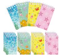 BOBORAT 12 Pcs Ocean Mini Notebooks, Sea Themed Spiral Memo Pads, Cute Cartoon Small Pocket Notepads with 24 Sheets (48 Pages), Birthday Party Favors, Classroom Prizes for Students, Office Supplies