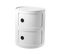 BOBORE Mesita de Noche Redonda con cajones, mesita de Noche pequeña, gabinete de Almacenamiento con Puerta corredera, Mesa Auxiliar Moderna for Sala de Estar, Dormitorio, baño, Oficina (Color : Blanc