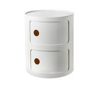 BOBORE Mesita de Noche Redonda con cajones, mesita de Noche pequeña, gabinete de Almacenamiento con Puerta corredera, Mesa Auxiliar Moderna for Sala de Estar, Dormitorio, baño, Oficina (Color : Milky