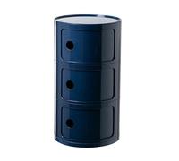 BOBORE Mesita de Noche Redonda con cajones, mesita de Noche pequeña, gabinete de Almacenamiento con Puerta corredera, Mesa Auxiliar Moderna for Sala de Estar, Dormitorio, baño, Oficina (Color : Azul