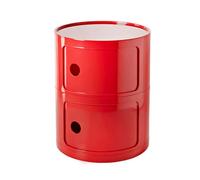 BOBORE Mesita de Noche Redonda con cajones, mesita de Noche pequeña, gabinete de Almacenamiento con Puerta corredera, Mesa Auxiliar Moderna for Sala de Estar, Dormitorio, baño, Oficina (Color : Rojo