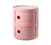 BOBORE Mesita de Noche Redonda con cajones, mesita de Noche pequeña, gabinete de Almacenamiento con Puerta corredera, Mesa Auxiliar Moderna for Sala de Estar, Dormitorio, baño, Oficina (Color : Pink