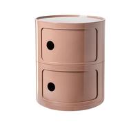 BOBORE Mesita de Noche Redonda con cajones, mesita de Noche pequeña, gabinete de Almacenamiento con Puerta corredera, Mesa Auxiliar Moderna for Sala de Estar, Dormitorio, baño, Oficina (Color : Pink