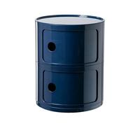 BOBORE Mesita de Noche Redonda con cajones, mesita de Noche pequeña, gabinete de Almacenamiento con Puerta corredera, Mesa Auxiliar Moderna for Sala de Estar, Dormitorio, baño, Oficina (Color : Azul