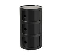 BOBORE Mesita de Noche Redonda con cajones, mesita de Noche pequeña, gabinete de Almacenamiento con Puerta corredera, Mesa Auxiliar Moderna for Sala de Estar, Dormitorio, baño, Oficina (Color : Negro
