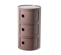 BOBORE Mesita de Noche Redonda con cajones, mesita de Noche pequeña, gabinete de Almacenamiento con Puerta corredera, Mesa Auxiliar Moderna for Sala de Estar, Dormitorio, baño, Oficina (Color : Coffe