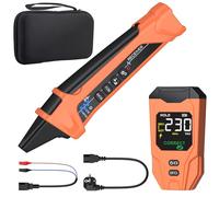 BOBOVAV Localizador de Interruptores Pantalla LCD, Probador de Enchufes GFCI, Rastreador de Circuitos Eléctricos con Test NCV y Linterna, Incluye Estuche de Transporte y Adaptadores