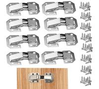 BOBOZHONG Bisagra atornillable,8 Piezas Bisagras Puertas Cocina con Tornillos, para Puerta Ligera Totalmente Solapado y Arremetido de Empotrado Mueble Armario de Cocina,77 mm x 32 mm