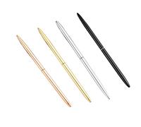 BOBOZHONG Bolígrafos de Metal,4 Piezas Bolígrafo de Metal con Rotación Tinta Negra Retráctiles de Bolígrafo para Bolsillo Agenda Bolso de Mano Oficina Escuela Papelería Hotel Privado o de Regalo