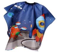 BOBOZHONG Capa de Peluqueria de Niños,Delantal de Peluquería Infantil,Delantal de Barbero impermeable,Capa de Peluquería,capa de salón de champú(Plantilla de estilo cohete)