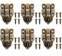 BOBOZHONG Cierres Hebilla para Caja,6 PCS Pestillos de Caja Joyería Antigua Cierre Cierres para Cofres Cerradura de Bronce Piezas Pestillos Retro para Muebles,Gancho,Puerta de Gabinete