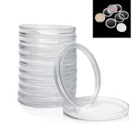 BOBOZHONG Coin Holder Capsules,16 Piezas cápsulas para Monedas de 40 mm,Coin Container Case,Estuche para Monedas,Funda de Moneda Redondo,para Colección de Monedas