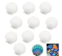 BOBOZHONG Conchas de Vieira Naturales Grandes,10 Piezas 7-8cm Conchas Marinas Blancas para Decoración,Manualidades DIY,Cocina,Bodas,Fiestas y Acuarios, Proyectos Creativos
