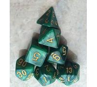 BOBOZHONG Dados Poliédricos,7 Piezas Dados del Juego, para Juegos de rol y para Dungeons and Dragons DND RPG MTG Pathfinder y Otros Juegos de Mesa(Verde)