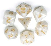 BOBOZHONG Dados Poliédricos,7 Piezas Dados del Juego, para Juegos de rol y para Dungeons and Dragons DND RPG MTG Pathfinder y Otros Juegos de Mesa(Blanco)