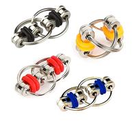 BOBOZHONG Flippy Chain Fidget Antiestrés Stress Juguete,4 Piezas Intranquilidad Flippy Cadena De Acero De Juguete Bike Chain Estrés Fidget Juguete Reductor para Adultos Y Niños para ADHD