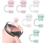 BOBOZHONG Funda para Pajita Stanley Cup,6 Pcs Tapones Antisalpicaduras de Silicona para Pajitas,para 6 a 10 mm de diámetro Accesorios de Stanley Cup Tapas Reutilizables a Prueba de Polvo y Fugas
