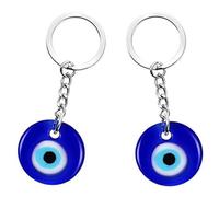BOBOZHONG Llavero de Ojo Malvado Azul Turco,2 piezas Llavero de mal de ojo amuleto de cristal turco,regalo de llavero de buena suerte,para Buena Suerte para hombre,mujer,bolso,bolso,decoración