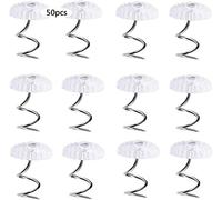 BOBOZHONG Pasadores de Giro, 50 Piezas Cabezas Transparentes Pasadores de Giro Pasador de tapicería de Cabeza plástica para Fundas y Faldas de Cama