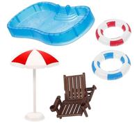 BOBOZHONG Playa Micro Paisaje,5 Piezas Micro Paisaje De Playa Adorno De Bricolaje,Decoraciones para Tarta de Playa Hawaiana,para Jardín,Caja De Arena,Piscina,Regalo De Bricolaje