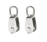 BOBOZHONG Polea Simple,2 Piezas M15 Rodillo de Oscilación de Polea,Rodillo de Cuerda de Bloque de Acero Inoxidable,para Cuerdas de Alambre de 3-8 mm, Capacidad de Carga de 35 kg