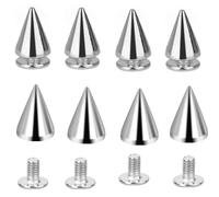 BOBOZHONG Remaches Punk Tachuelas,100 Piezas Tachuelas para Ropa Remaches de Cuero Punk Tachuelas Decorativas para Cuero Cono Picos,para Decorar Bolsos,Ropa,Zapatos,DIY Manualidades,7 x 10 cm