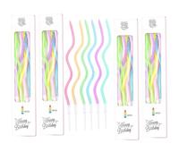BOBOZHONG Velas en Espiral Multicolor - 24 Piezas Largas y Finas para Decoración de Pastel, Fiesta, Boda y Cumpleaños