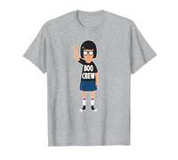 Bob's Burgers Tina Belcher Boo Crew Camiseta, Hombre, Gris Jaspeado, 3XL