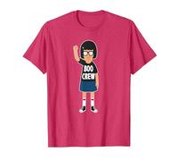 Bob's Burgers Tina Belcher Boo Crew Camiseta, Hombre, Rojo Jaspeado, XL