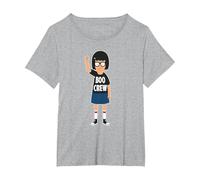 Bob's Burgers Tina Belcher Boo Crew Camiseta, Mujer Tallas Grandes, Gris Jaspeado, 2XL Grande