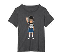 Bob's Burgers Tina Belcher Boo Crew Camiseta, Mujer Tallas Grandes, Jaspeado Oscuro, 2XL Grande