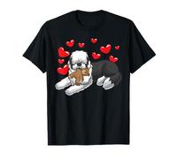 Bobtail Antiguo pastor inglés Perro Con Peluche Y Corazones Camiseta