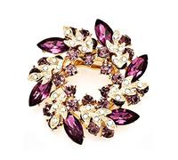 Bobury Cristales Flor Bufanda de Seda Broches Mujeres Pins Clip Hebilla Rhinestone Broche Regalos