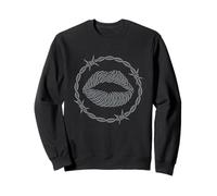 Boca De Alambre De Púas Oscuro Grunge Punk Gótico Tatuaje Arte Sudadera