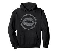 Boca De Alambre De Púas Oscuro Grunge Punk Gótico Tatuaje Arte Sudadera con Capucha