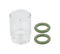 Boca de cristal visual transparente de la taza para los consumibles WP9/17/17/18/20/26 de la soldadura de TIG con los anillos tóricos, pieza de repuesto confiable (Nº 8)