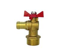 Boca de incendio Amortiguador de ángulo recto Conexión de manguera Carrete Válvula de bola de cobre Latón DN25 1 pulgada(DN25,Outer)
