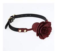 Boca Gag Respirable Rosas Ball Gag Bondage Gags & Morsillos Gag BDSM Juguetes sexuales para mujer, Fetish Juegos para adultos Esclava sexual Juguete sexual femenino para parejas Cosplay (Red-M)